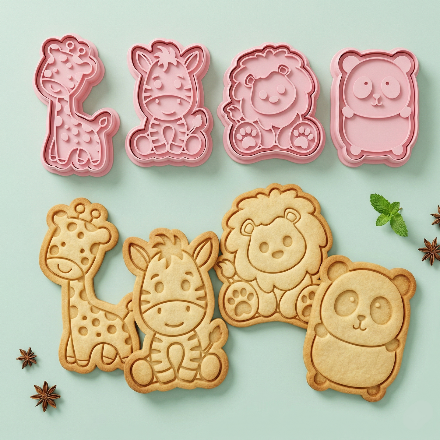 Kit 4 Cortadores De Biscoitos Kraftlab Animais Safari