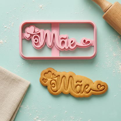 Kit 3 Carimbos Biscoitos Cortadores Especial Dia Das Mães