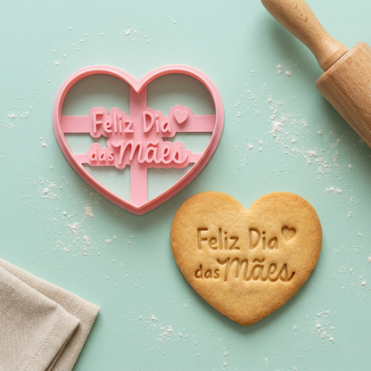 Kit 3 Carimbos Biscoitos Cortadores Especial Dia Das Mães