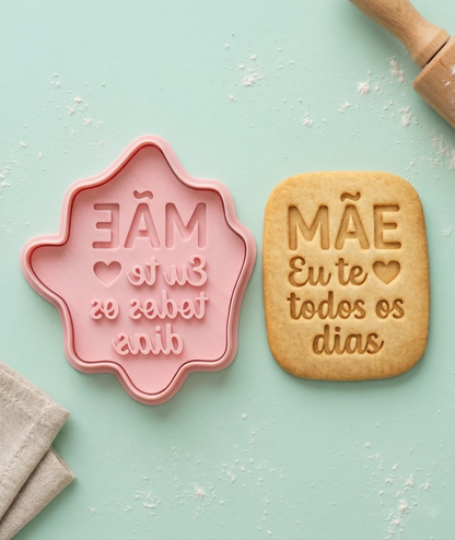 Kit 3 Carimbos Biscoitos Cortadores Especial Dia Das Mães